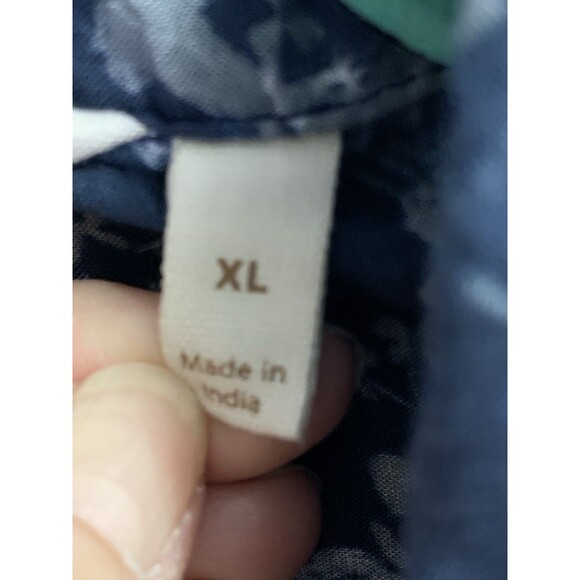 🌻2 for $20🌻Soft Surroundings Shirt Woman 1X Blue Floral Paisley Hi-Lo Button Up - Picture 4 of 7